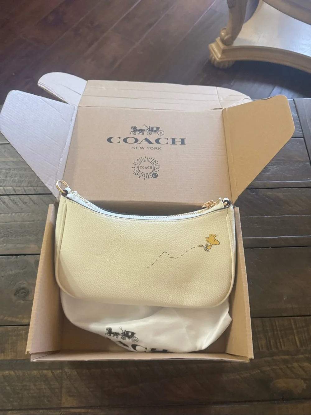 Coach white leather